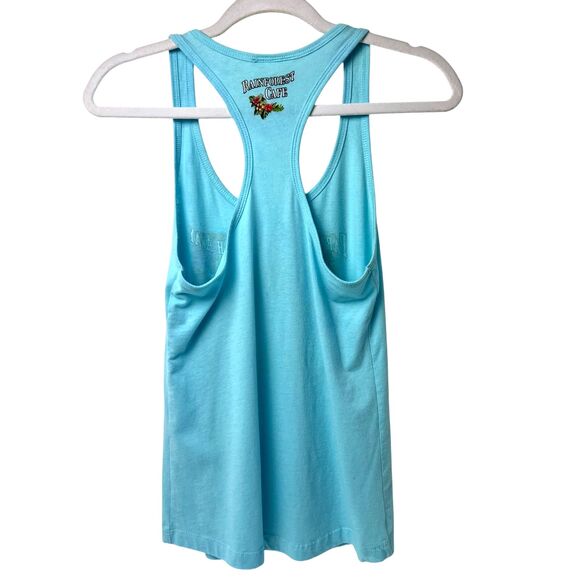 Rainforest Café Disney World “Paradise Is One Beach Away” Blue Tank Top Size S - Picture 2 of 4